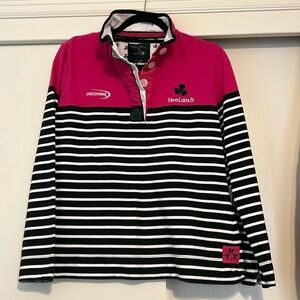 The Heritage Collection By Lansdowne Womens Long Sleeve Polo Rugby Irish Top L